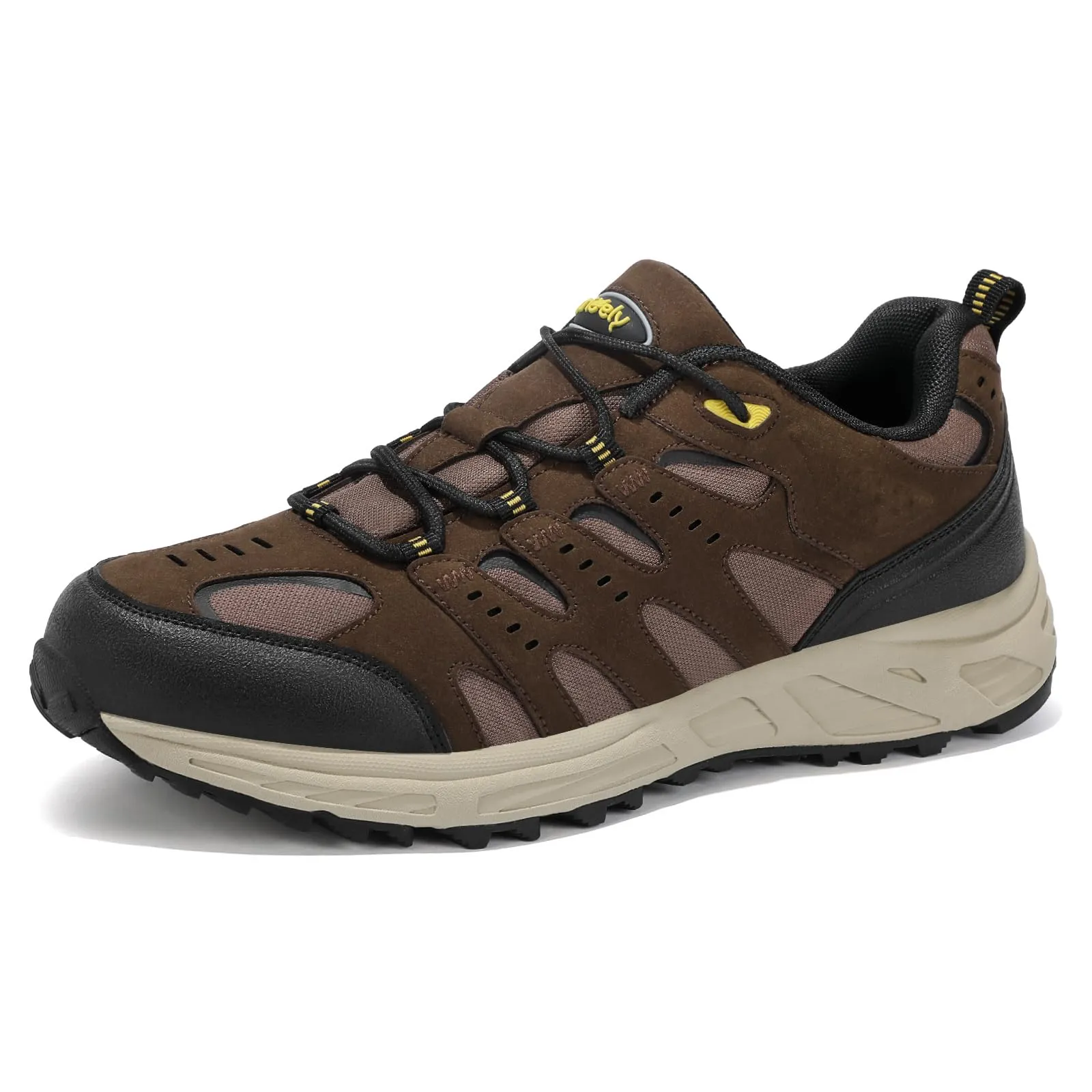Kricely Men's Low Top Hiking Shoes Waterproof Suede Lightweight Anti Slip Trekking Shoes for Outdoor Trailing Camping Backpacking Running Walking