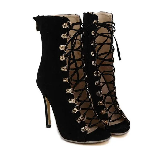 Laced Fire Gladiator Heels