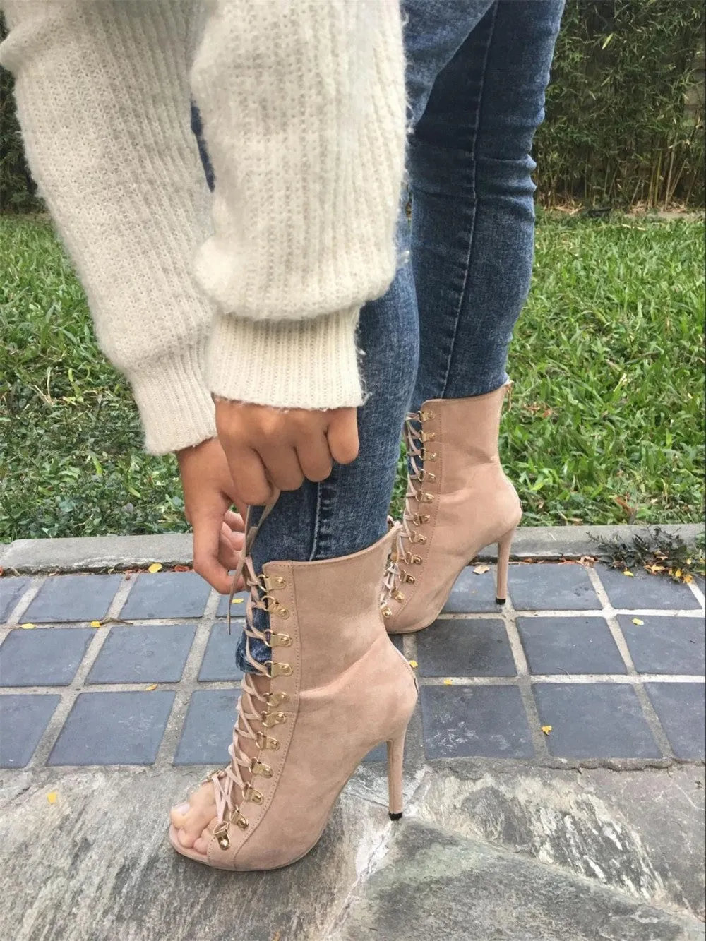 Laced Fire Gladiator Heels