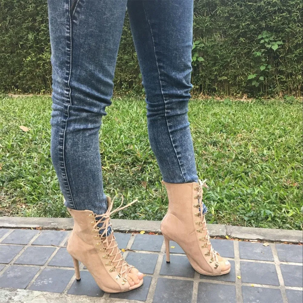 Laced Fire Gladiator Heels