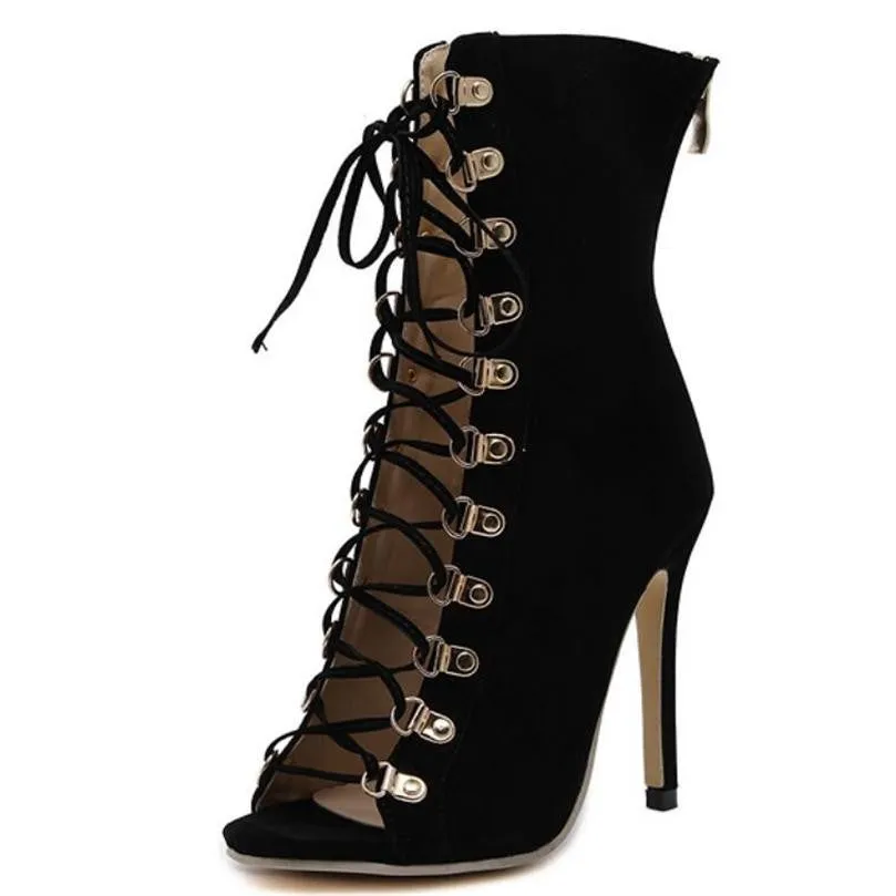 Laced Fire Gladiator Heels