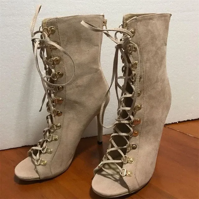 Laced Fire Gladiator Heels