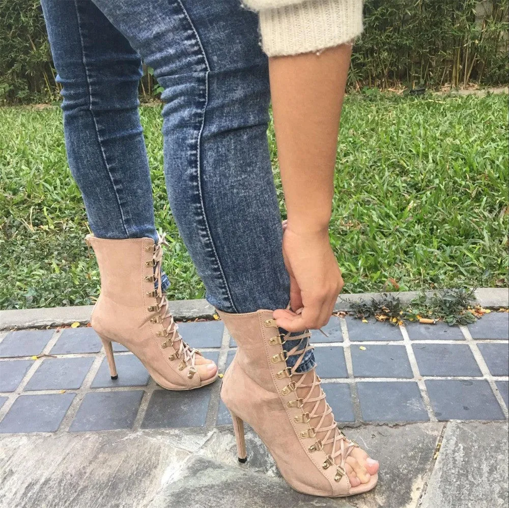 Laced Fire Gladiator Heels