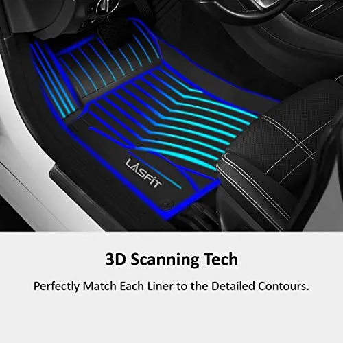LASFIT Floor Mats Custom Fit for Mercedes Benz E Class 2017-2021 Sedan E300/E320/E400/E350/E63/E550, All Weather TPE Floor Liners, Front & Rear Rows, Black