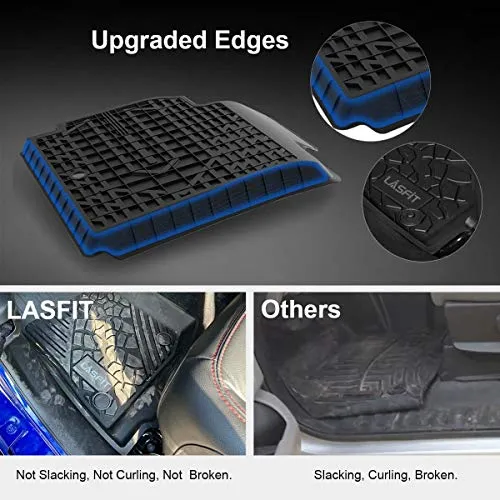 LASFIT Floor Mats Custom Fit for Mercedes Benz E Class 2017-2021 Sedan E300/E320/E400/E350/E63/E550, All Weather TPE Floor Liners, Front & Rear Rows, Black