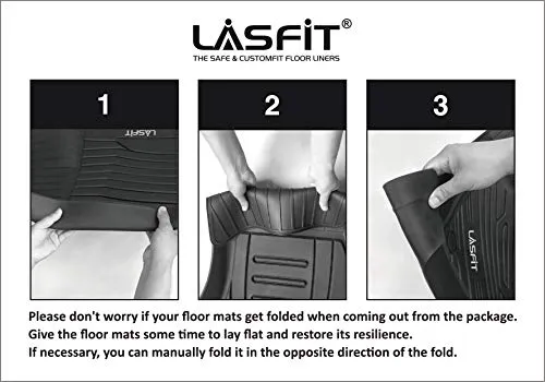 LASFIT Floor Mats Custom Fit for Mercedes Benz E Class 2017-2021 Sedan E300/E320/E400/E350/E63/E550, All Weather TPE Floor Liners, Front & Rear Rows, Black