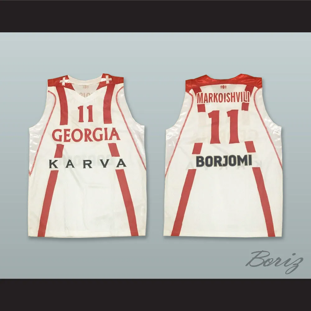 Manuchar Markoishvili 11 Georgia White Basketball Jersey