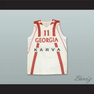 Manuchar Markoishvili 11 Georgia White Basketball Jersey