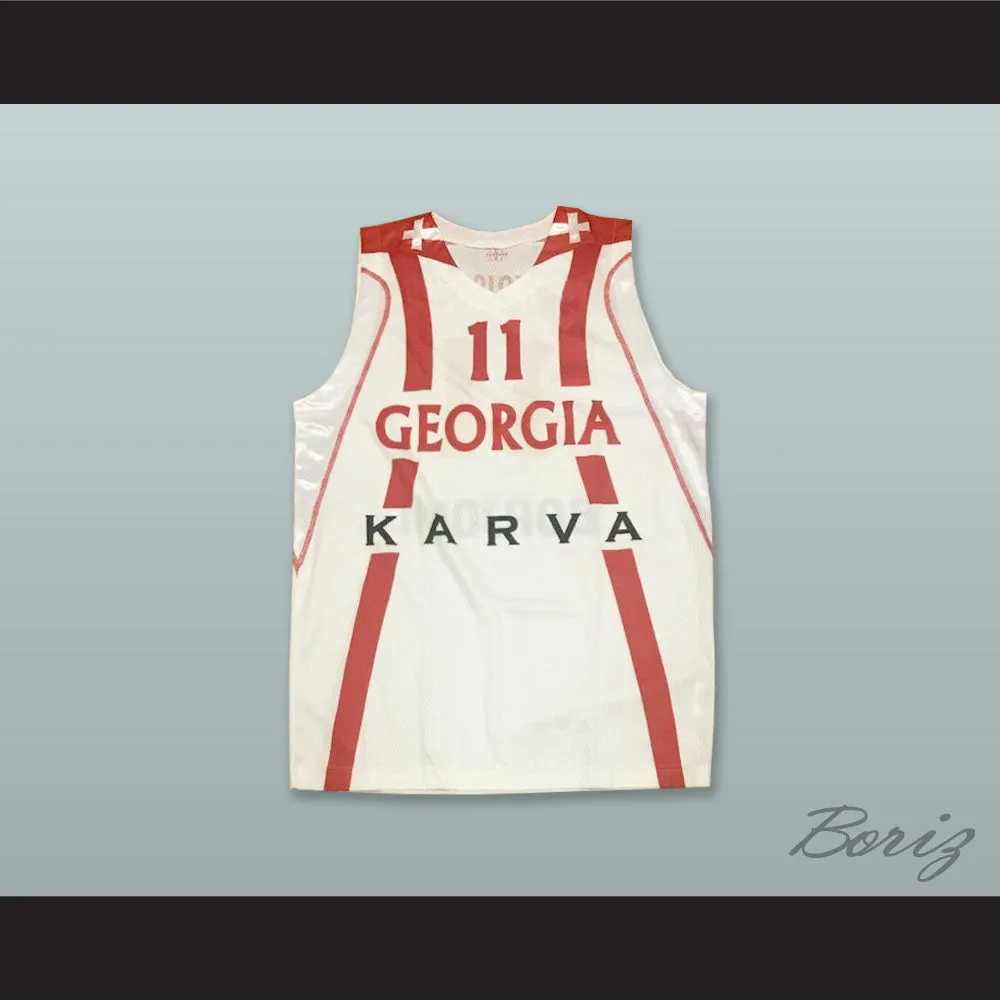 Manuchar Markoishvili 11 Georgia White Basketball Jersey