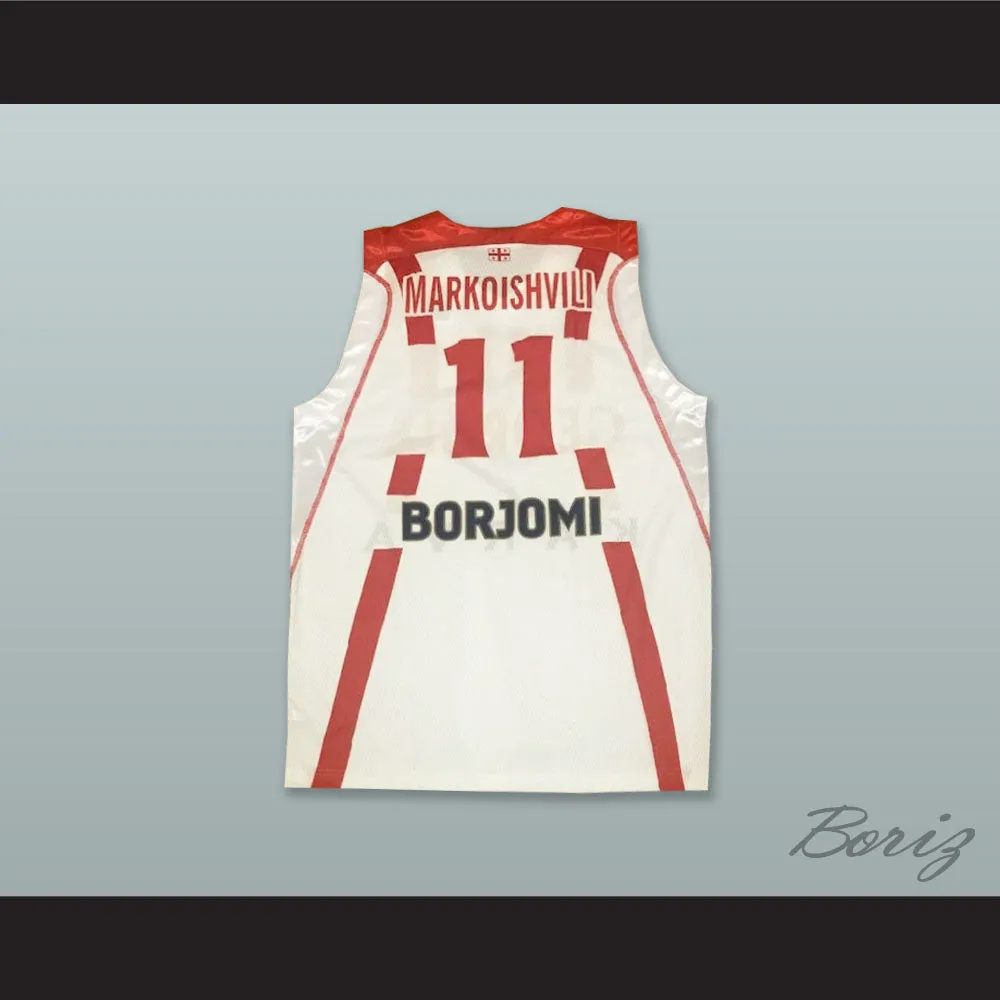 Manuchar Markoishvili 11 Georgia White Basketball Jersey
