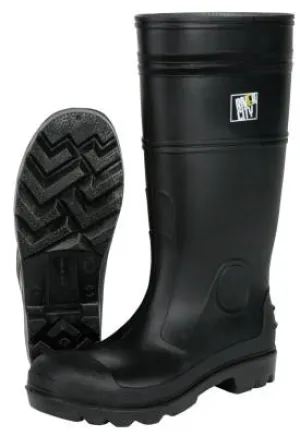 MCR Safety Plain Toe Boots, Size 13, 16 in H, PVC, Black, PBP12013