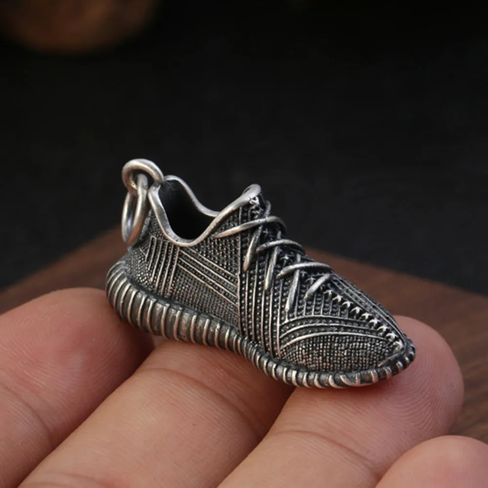 Men's Real Solid 925 Sterling Silver Pendants Shoes Cross Fashion Jewelry