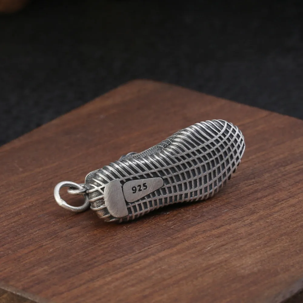 Men's Real Solid 925 Sterling Silver Pendants Shoes Cross Fashion Jewelry