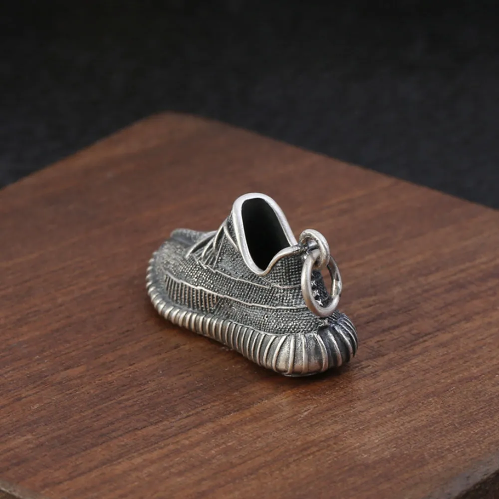 Men's Real Solid 925 Sterling Silver Pendants Shoes Cross Fashion Jewelry