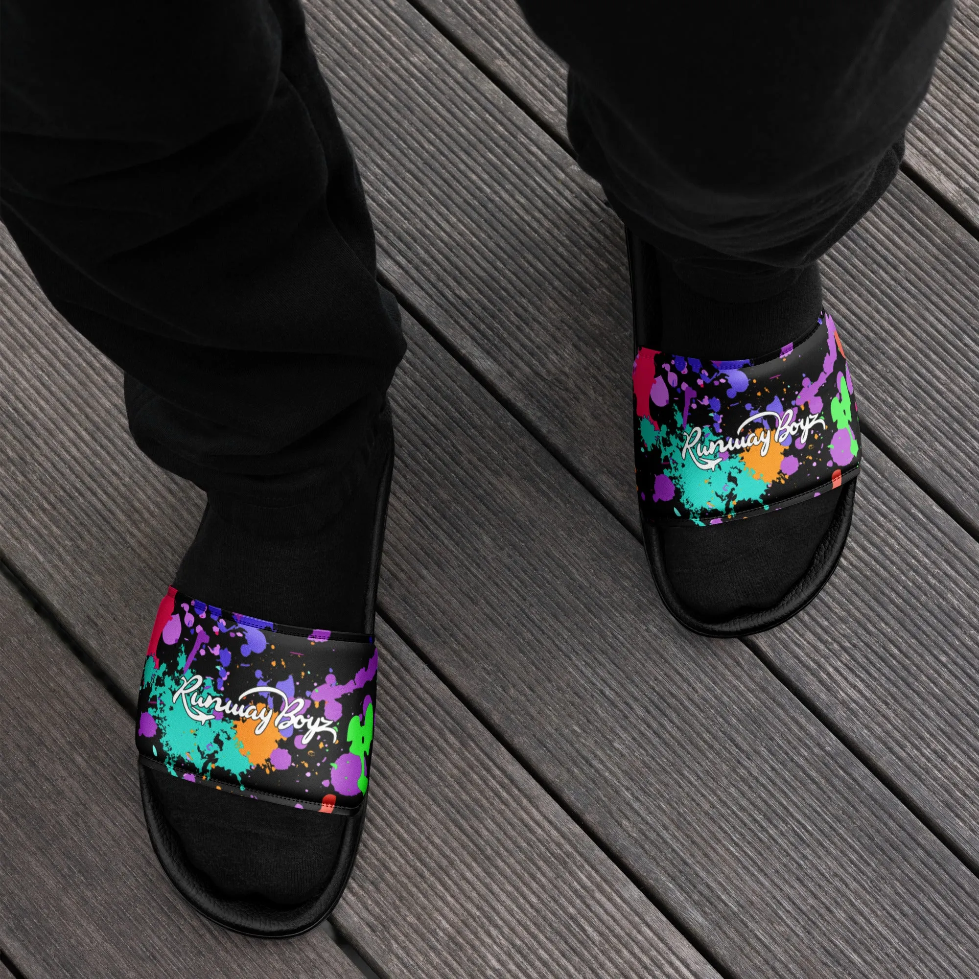 Men’s Splatter Paint Slides