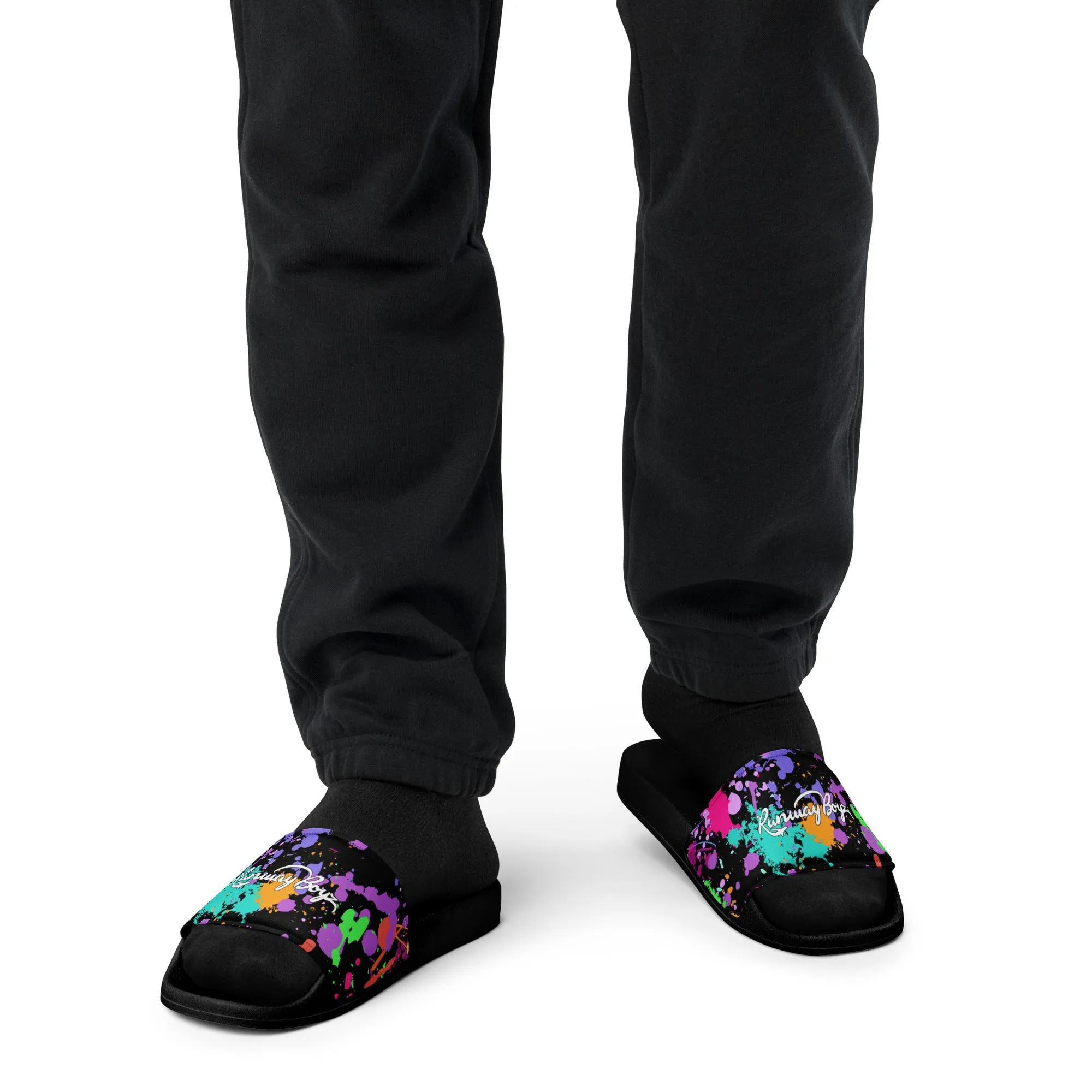 Men’s Splatter Paint Slides