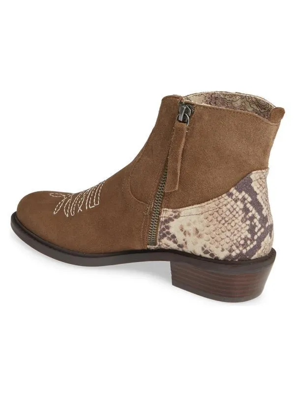 Montrose Natural Snake Skin Leather Booties