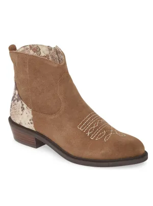 Montrose Natural Snake Skin Leather Booties
