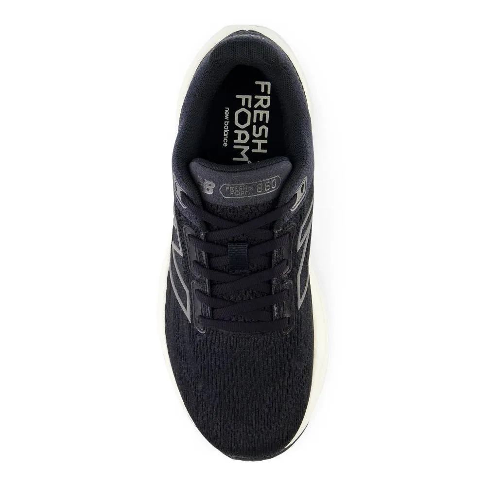 New Balance 860 v14 Wide (Womens) - Black with Phantom and Sea Salt