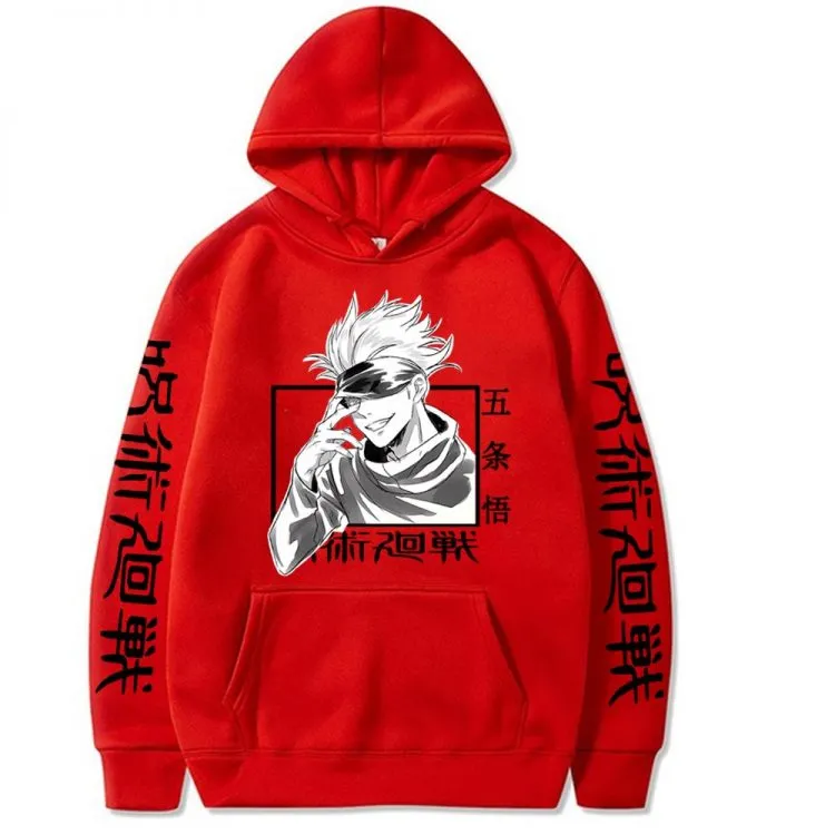 NEW Retails $70, Jujutsu Kaisen Hoodie – Satoro Gojo Pullover Hoodie Best Selling, Red, Sz L
