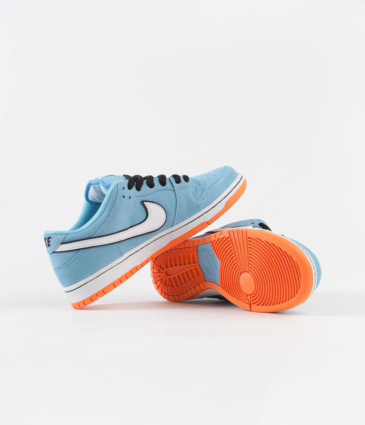 Nike SB Dunk Low Pro 'Gulf' Shoes - Blue Chill / White - Safety Orange - Black