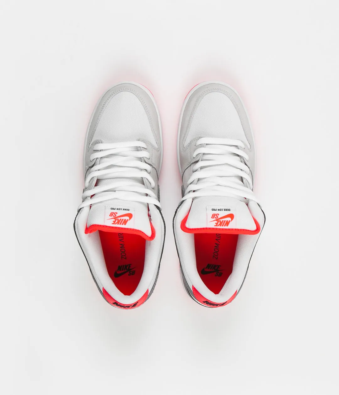 Nike SB Orange Label Dunk Low Pro Shoes - Neutral Grey / Cool Grey - Black - Infrared