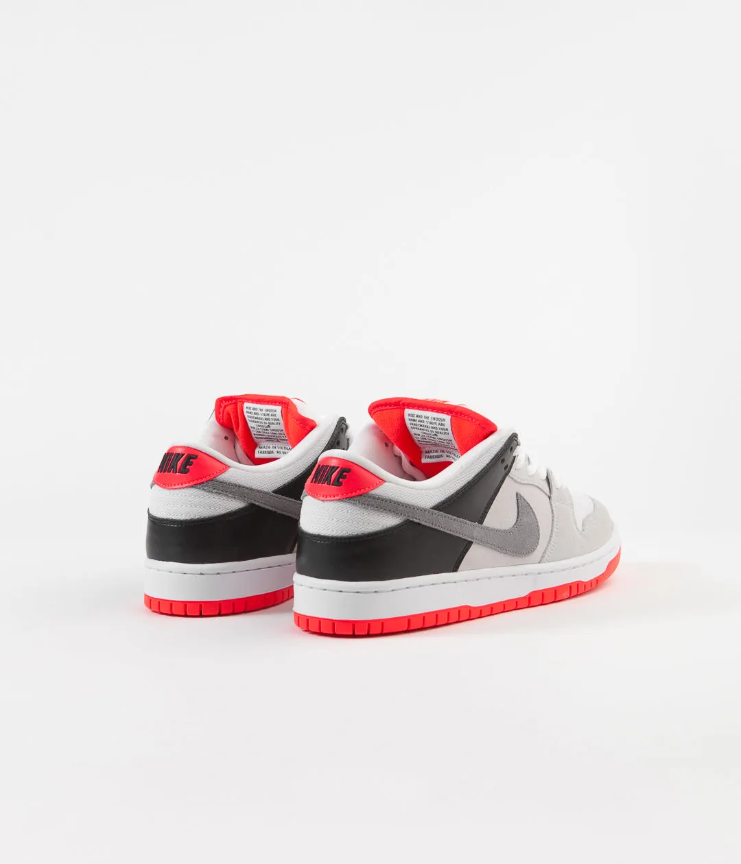 Nike SB Orange Label Dunk Low Pro Shoes - Neutral Grey / Cool Grey - Black - Infrared
