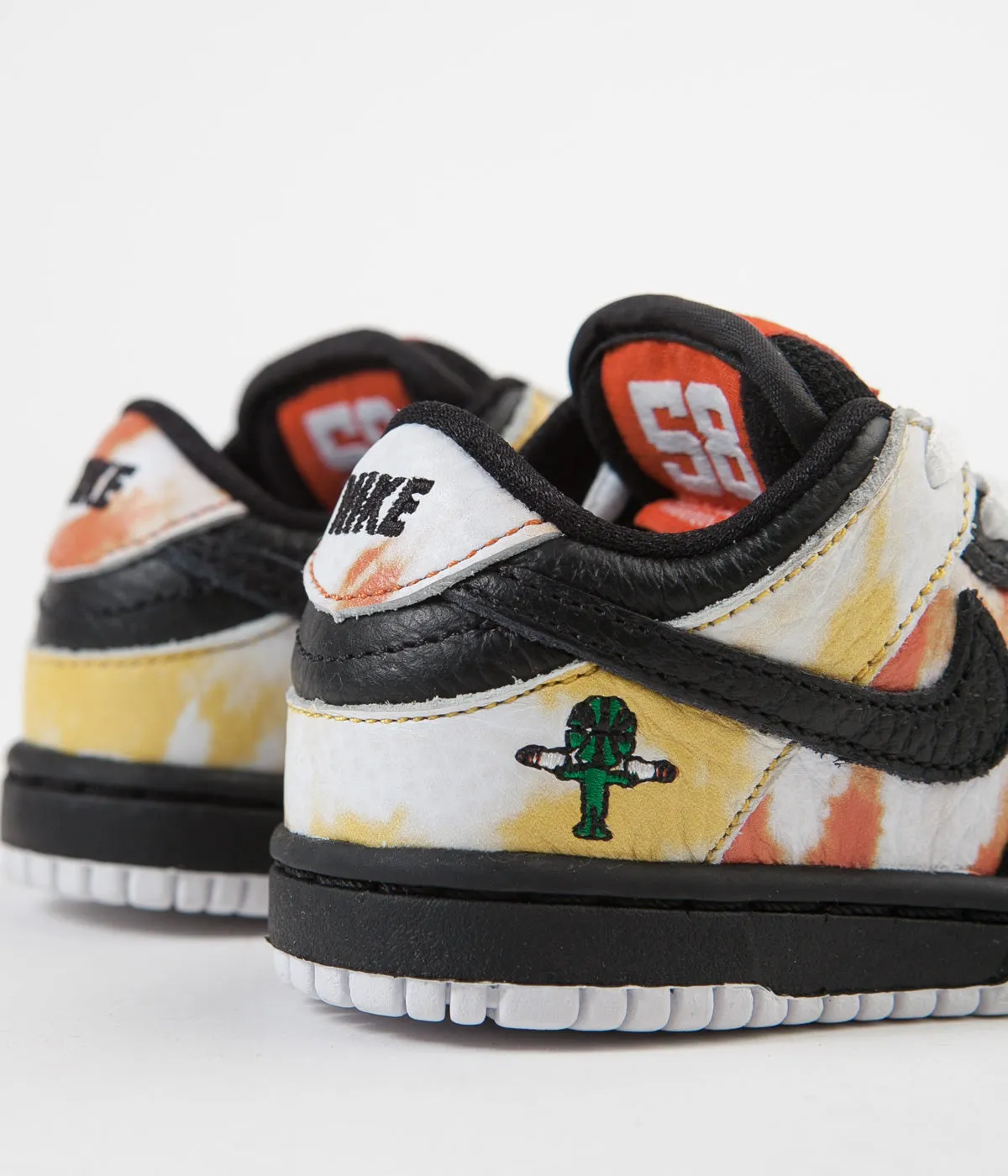 Nike SB 'Raygun Tie-Dye' Dunk Low Pro (Toddler) Shoes - Black / Black - Orange Flash