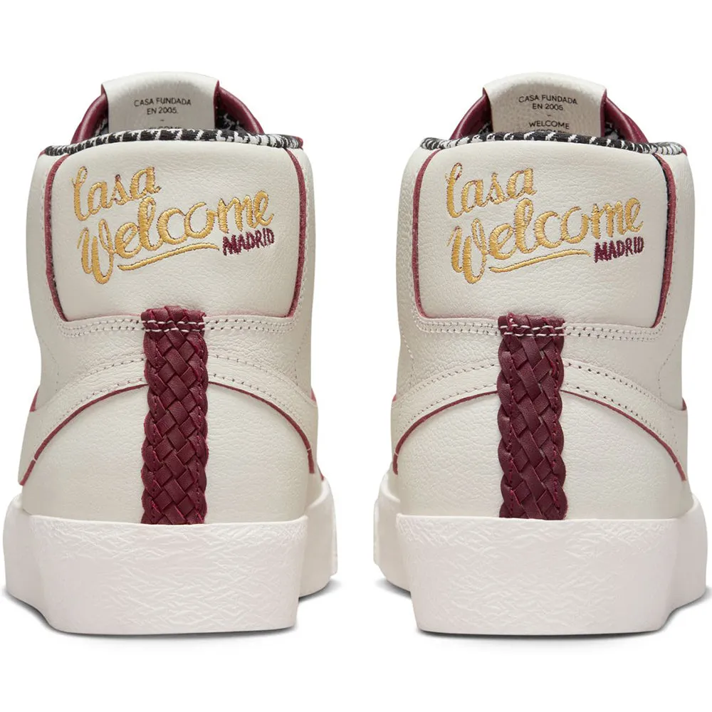 Nike SB x Welcome Madrid Zoom Blazer Mid Shoes Sail/Dark Beetroot-White