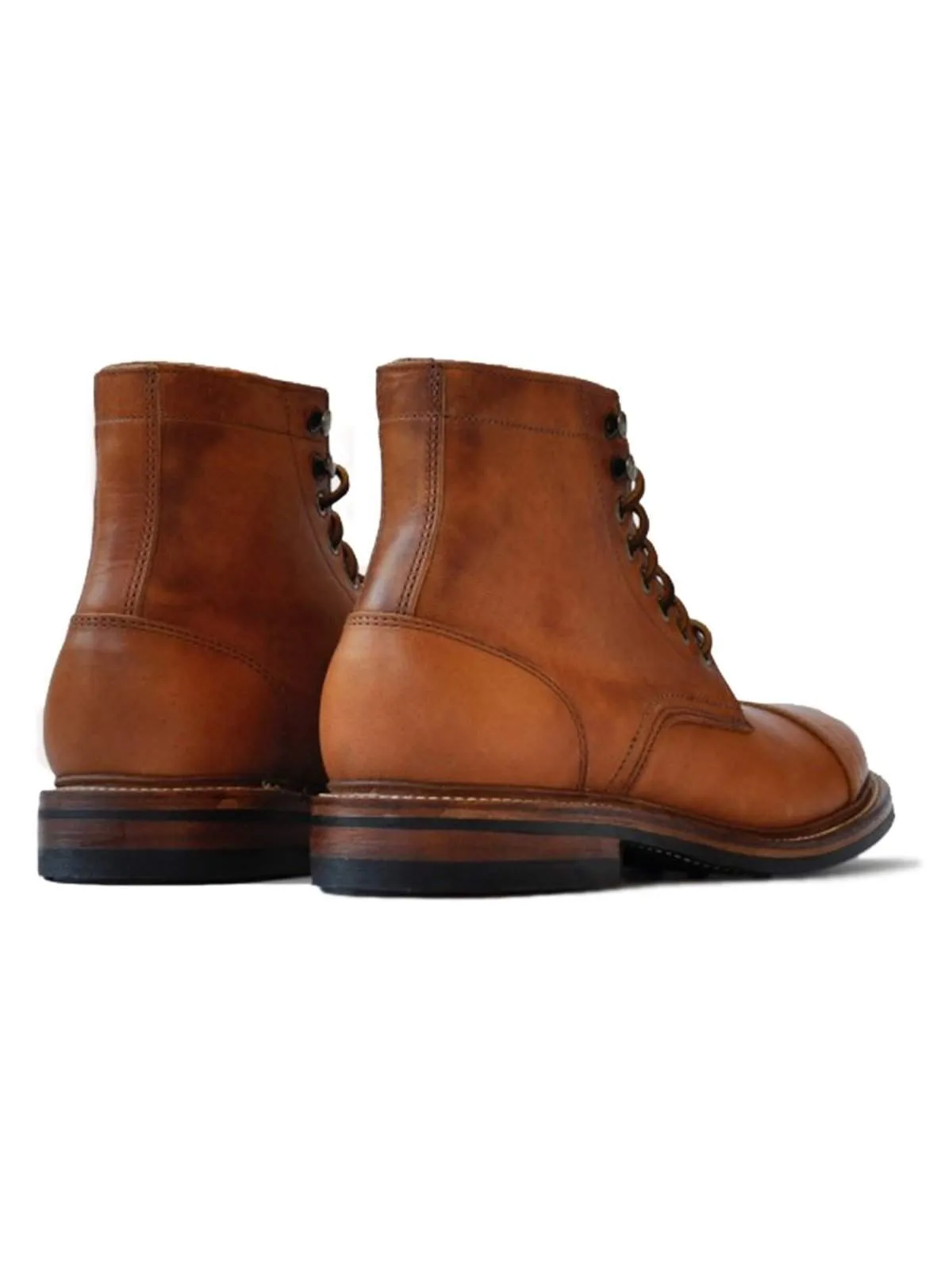 Oakstreet Bootmakers English Tan Dublin Captoe Dainite Trench Boot