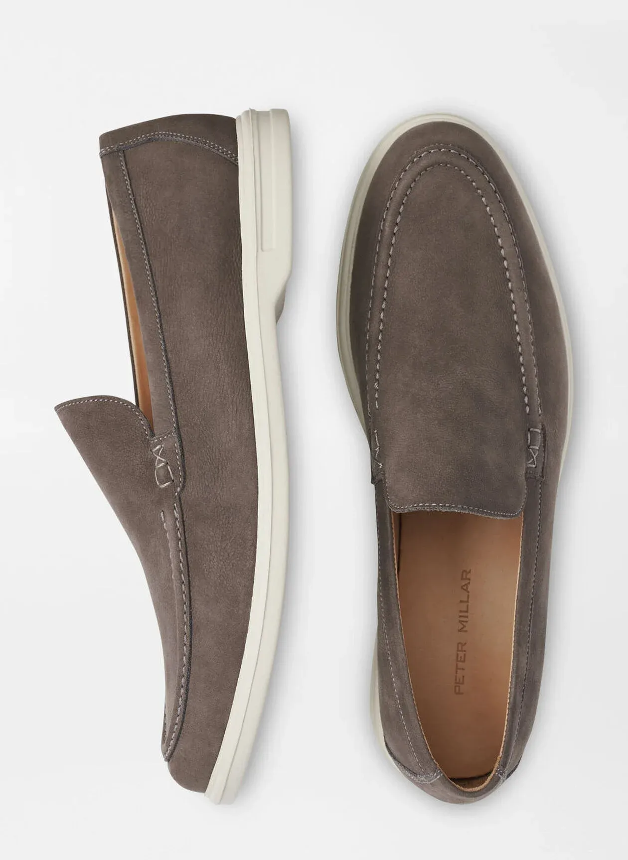Peter Millar Men's Excursionist Nubuck Venetian Loafer - SMOKE