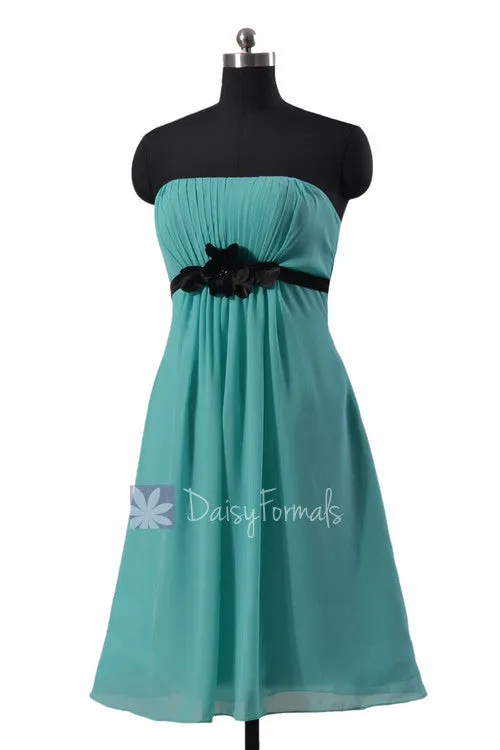 Pretty Turquoise A-line Chiffon Bridesmaid Dress Tiffany Blue Sweetheart Prom Dress(BM141)