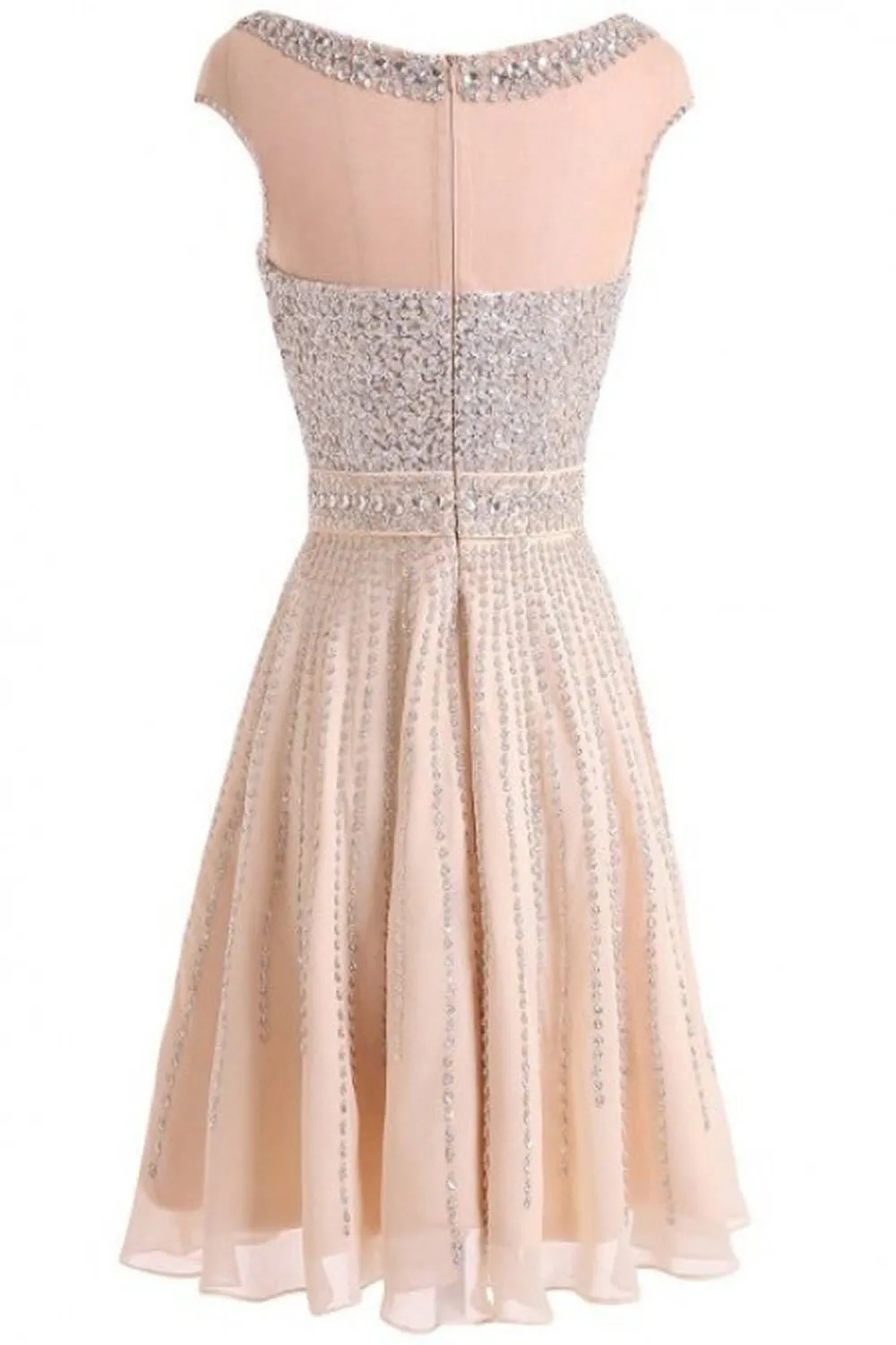 Real Beautiful Short Beading Modest Cocktail Homecoming Dress K62