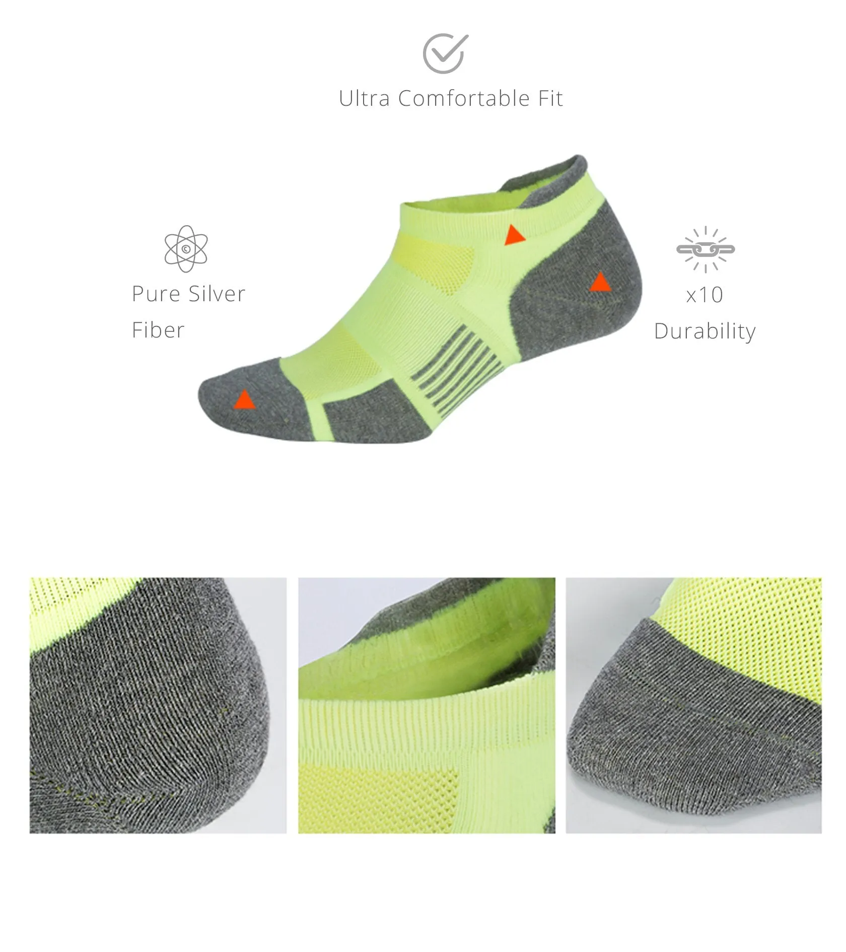Rev™ Silver Socks for Odor, Bacteria and more (3 Pairs - Ship Now)
