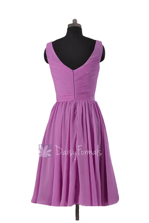 Rich Peacock Bridesmaid Dress Deep Teal Party Dress w/Straps Cocktail Dress (BM5196S)