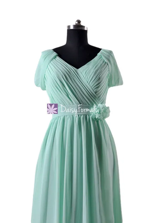 Sage Green Beach Wedding Party Dress Long Length Evening Dress Lady Formal Dress (BM283LA)