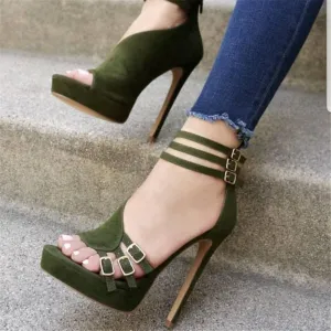Sexy belt buckles high heels Shoes