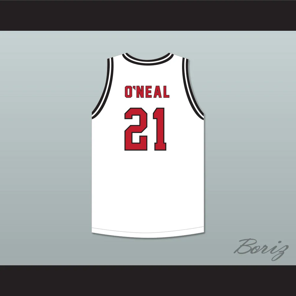 Shaqir O'Neal 21 Crossroads School Roadrunners White Basketball Jersey 2