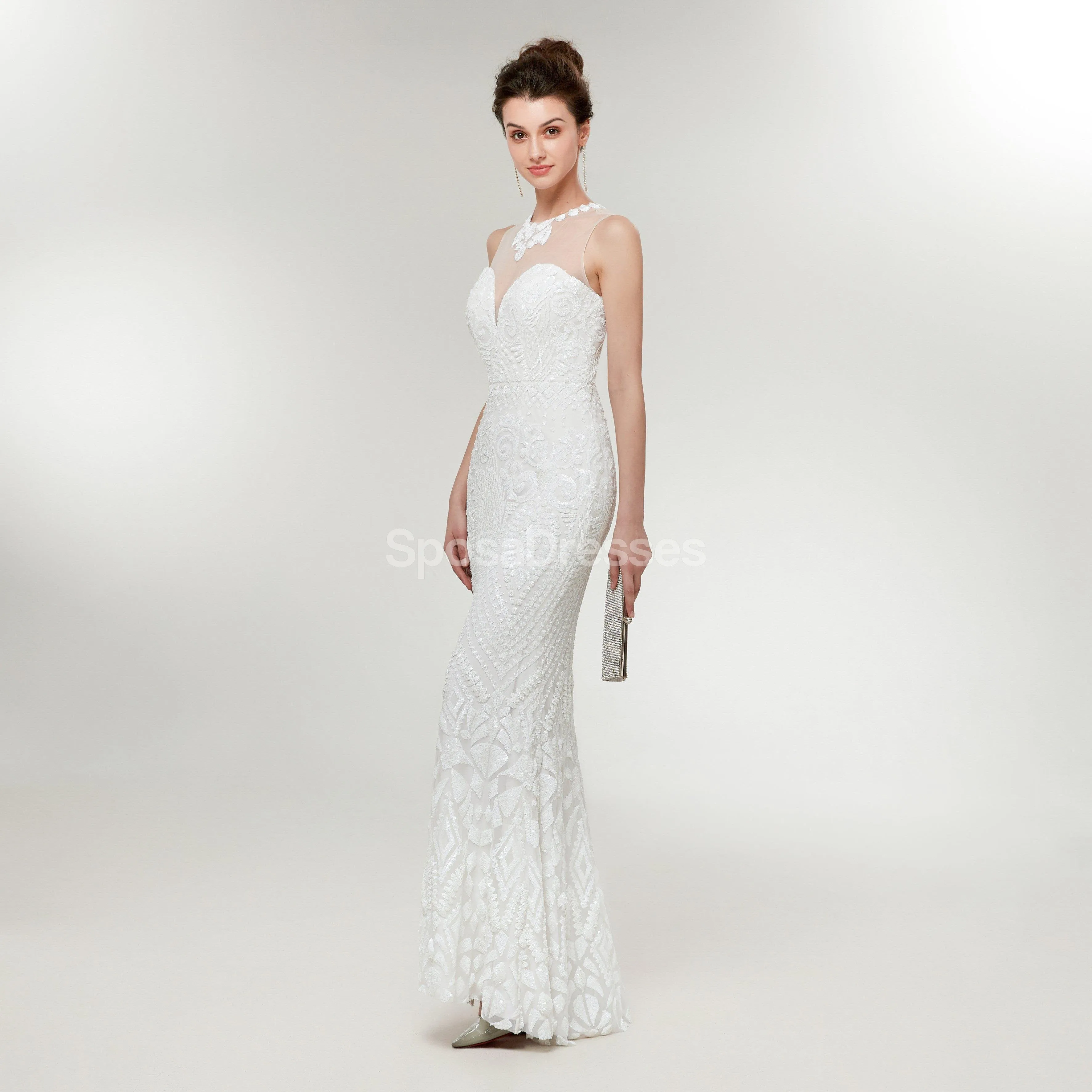 Simple Lace Mermaid Cheap Wedding Dresses Online, Cheap Bridal Dresses, WD582