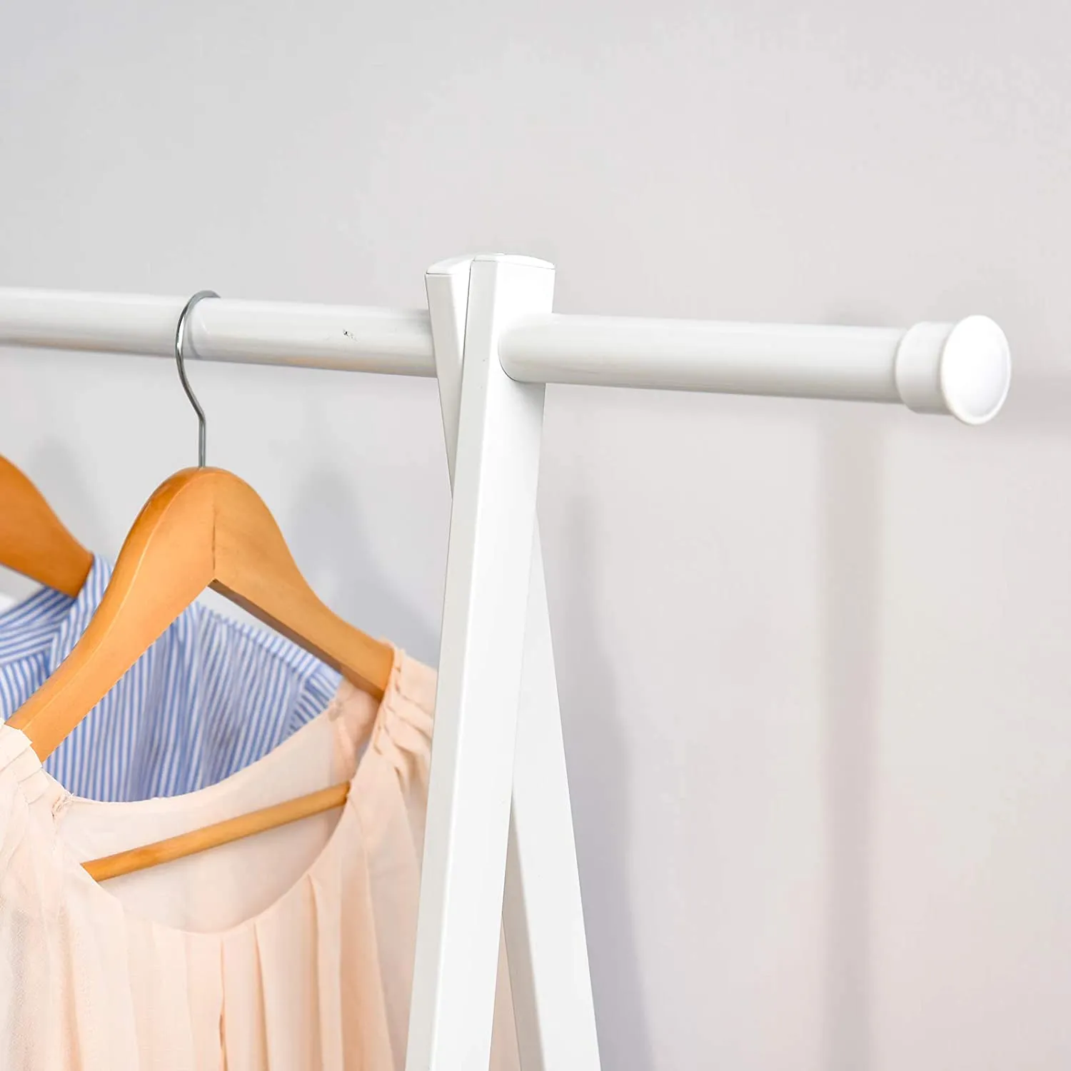 Sleek Folding Dressing Rail with 2 Shelves | White | 1.5m  High