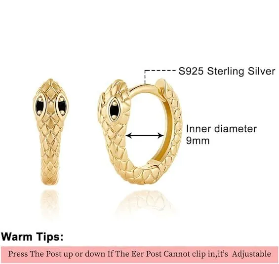 Snake Gold Huggie Hoop Earrings