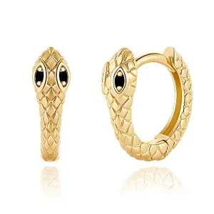 Snake Gold Huggie Hoop Earrings