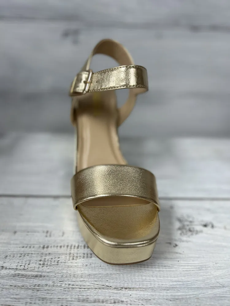 Soda Macey Open Square Toe Single Band High Heel Platform Dress Sandal