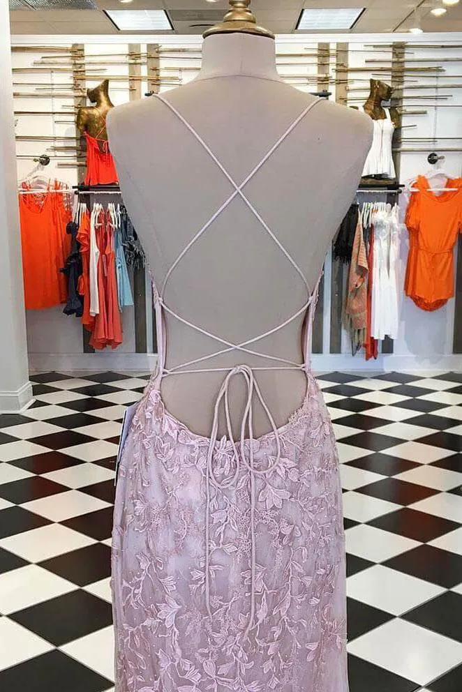 Spaghetti Strap Mermaid Prom Dress Criss Cross Formal Evening Dress OKI34