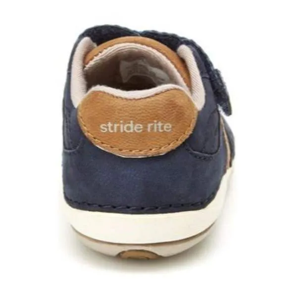 Stride Rite Boys Artie Navy Baby Toddler Leather Sneaker