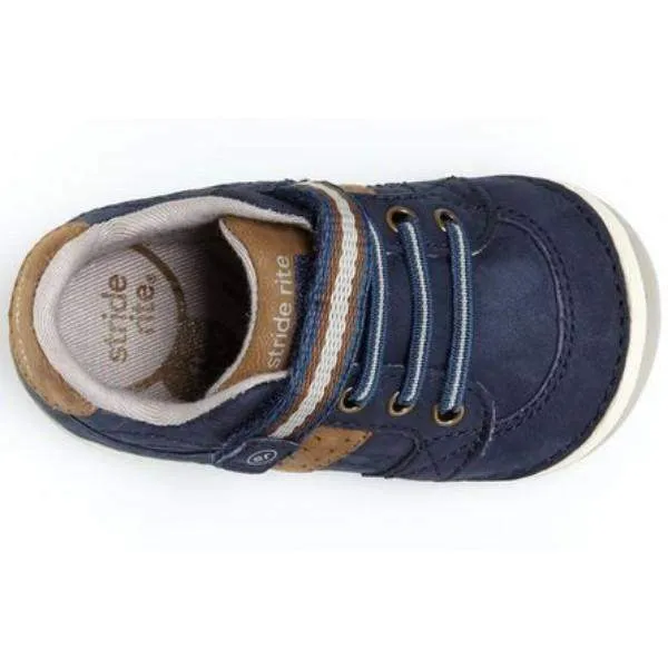 Stride Rite Boys Artie Navy Baby Toddler Leather Sneaker