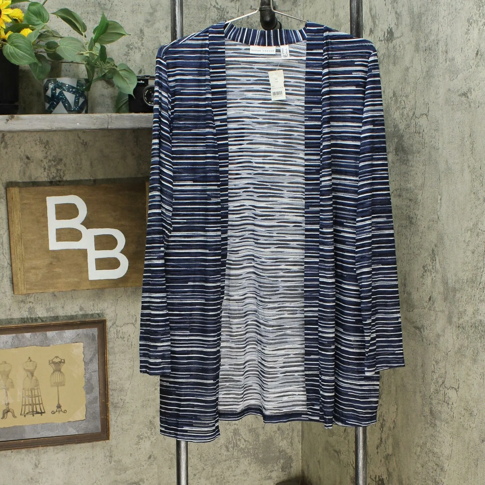 Susan Graver Women's Printed Novelty Knit Cardigan & Sleeveless Tunic Set