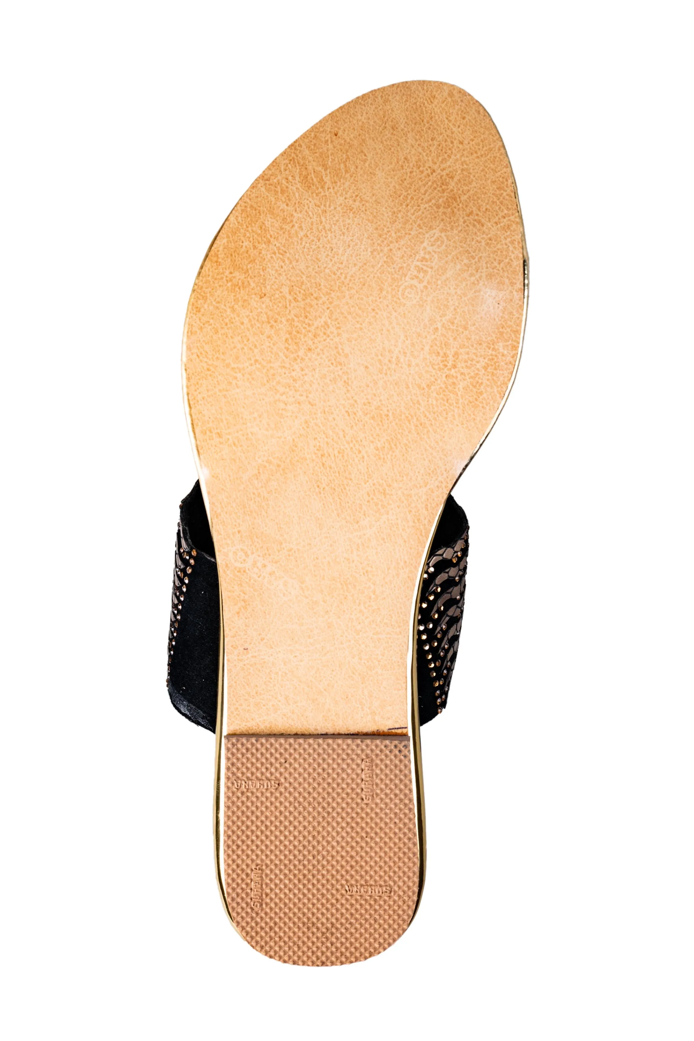 Trendz Ladies Black / Golden Chappal