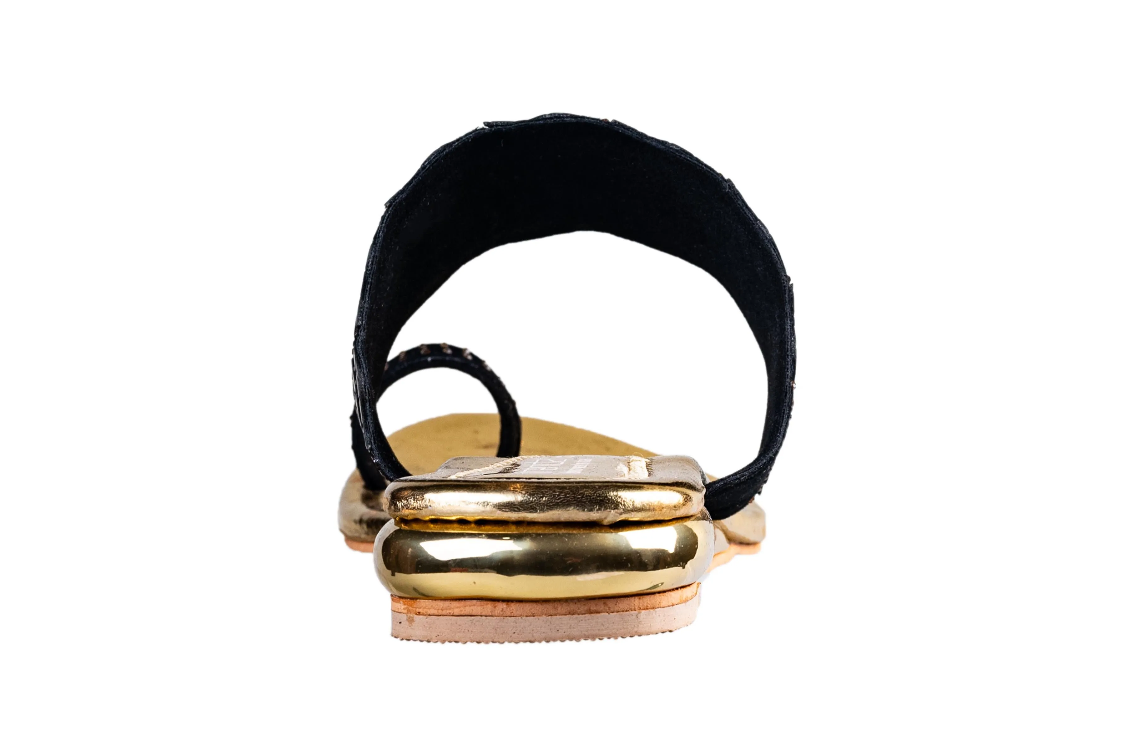 Trendz Ladies Black / Golden Chappal