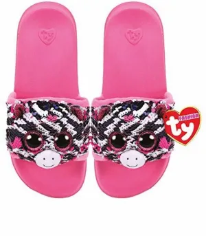 Ty Reversible Sequin Slides - Zoey the Zebra